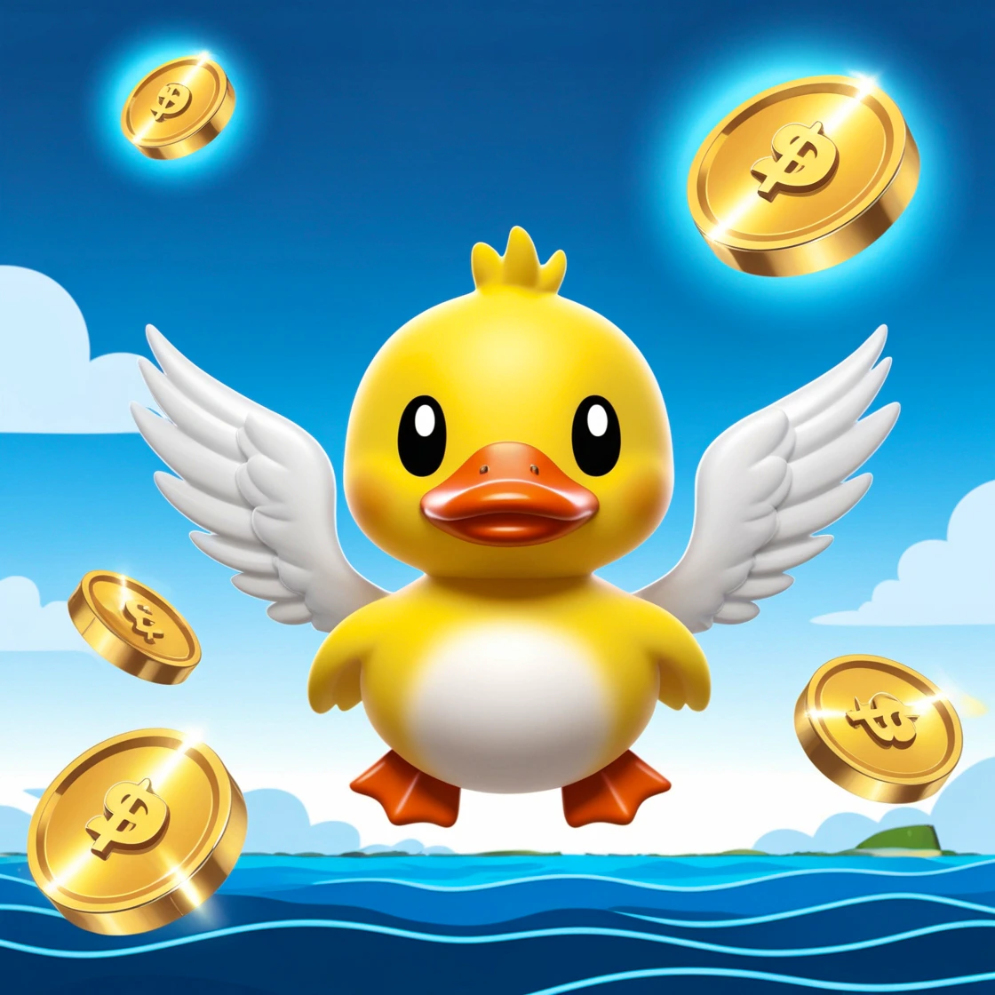 A Duck Collecting Coins