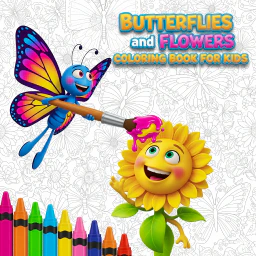 Butterflies and Flowers Coloring Book for Kids