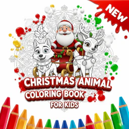 Christmas Animal Coloring Book for Kids