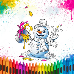 Cute Snowman Coloring Pages