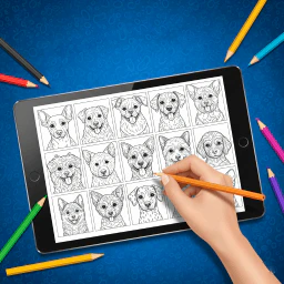 Dog Coloring Book for Adults