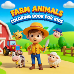 Farm Animals Coloring Book for Kids