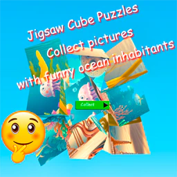 Jigsaw Cube Puzzles Collect Pictures of Funny Ocean Inhabitants