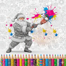 Santa Mandala Coloring Pages