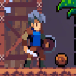 The Blue-Haired Warrior vs. the Red Mushroom Monsters