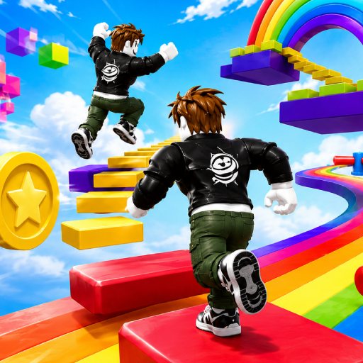 Obby Rainbow Parkour Two Player
