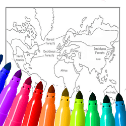 World Map Coloring For Kids